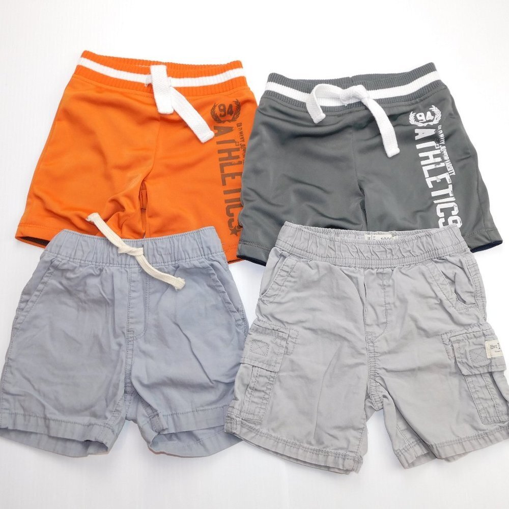 Lot 4 Baby Boys 18-24 Months Shorts Old Navy The Children's Place Orange Gray